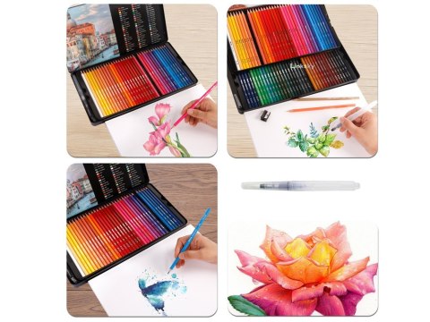 Zestaw kredki akwarelowe 72 kolory etui zestaw w metalowym piórniku AP0006 Zestaw kredki akwarelowe 72 kolory etui zestaw w metalowym piórniku AP0006