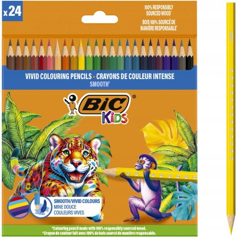 Kredki drewniane ECO SMOOTH 24 kolory 525787 BIC Kredki drewniane ECO SMOOTH 24 kolory 525787 BIC