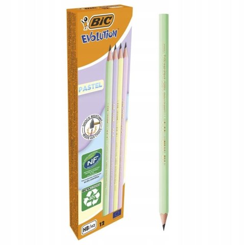 Ołówek EVOLUTION PASTEL z gumką HB 518306 BIC Ołówek EVOLUTION PASTEL z gumką HB 518306 BIC