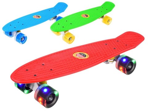 Deskorolka FISZKA dla dzieci do 50kg Świecące koła LED SP0575 Deskorolka FISZKA dla dzieci do 50kg Świecące koła LED SP0575