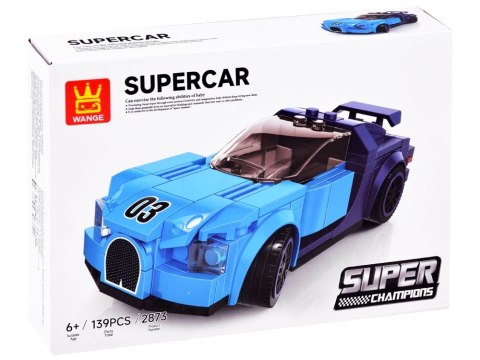 Klocki techniczne Sportowe auto NIEBIESKIE 139-elementów + naklejki ZA4288 Klocki techniczne Sportowe auto NIEBIESKIE 139-elementów + naklejki ZA4288