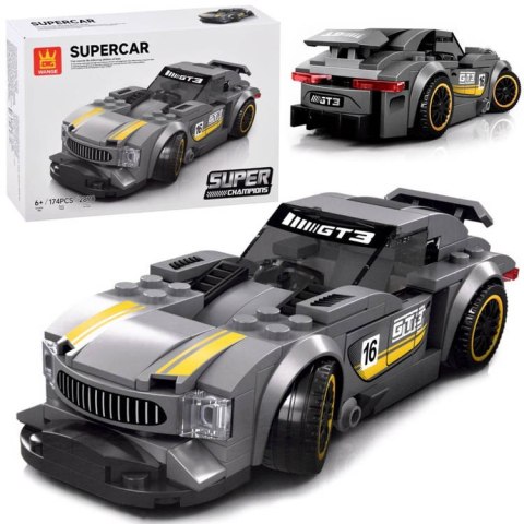 Klocki techniczne Sportowe auto SREBRNE 174-elementy + naklejki ZA4287 Klocki techniczne Sportowe auto SREBRNE 174-elementy + naklejki ZA4287