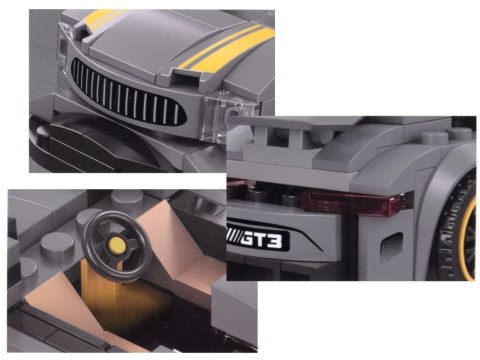 Klocki techniczne Sportowe auto SREBRNE 174-elementy + naklejki ZA4287 Klocki techniczne Sportowe auto SREBRNE 174-elementy + naklejki ZA4287