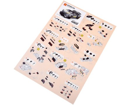 Klocki techniczne Sportowe auto SREBRNE 174-elementy + naklejki ZA4287 Klocki techniczne Sportowe auto SREBRNE 174-elementy + naklejki ZA4287