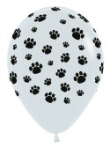 Balony lateksowe Sempertex Biały Łapki, Psi Patrol 30cm, 25szt.