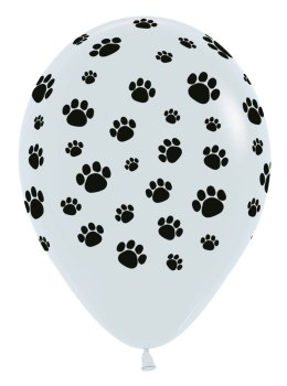 Balony lateksowe Sempertex Biały Łapki, Psi Patrol 30cm, 25szt.