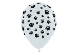 Balony lateksowe Sempertex Biały Łapki, Psi Patrol 30cm, 25szt.