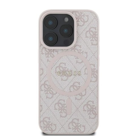 Guess 4G Ring Classic Logo MagSafe - Etui iPhone 16 Pro (różowy) Guess 4G Ring Classic Logo MagSafe - Etui iPhone 16 Pro (różowy)