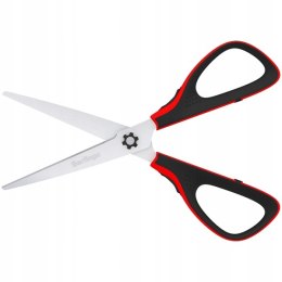 Nożyczki 19cm Easycut 300 soft grip czerwone 326320 BERLINGO