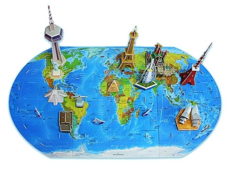 Puzzle 3D Przestrzenne Ziemia mapa świata ZA1581 Puzzle 3D Przestrzenne Ziemia mapa świata ZA1581