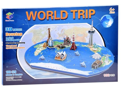 Puzzle 3D Przestrzenne Ziemia mapa świata ZA1581 Puzzle 3D Przestrzenne Ziemia mapa świata ZA1581