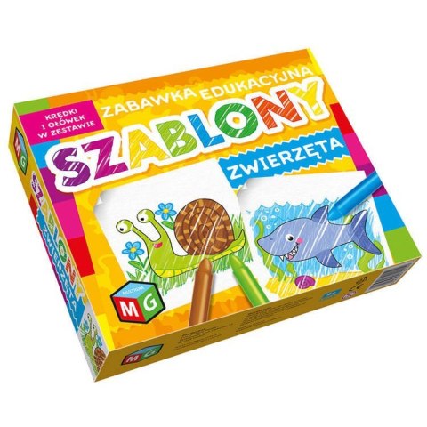 Szablony Zwierzęta kredki zestaw KS0560 Szablony Zwierzęta kredki zestaw KS0560