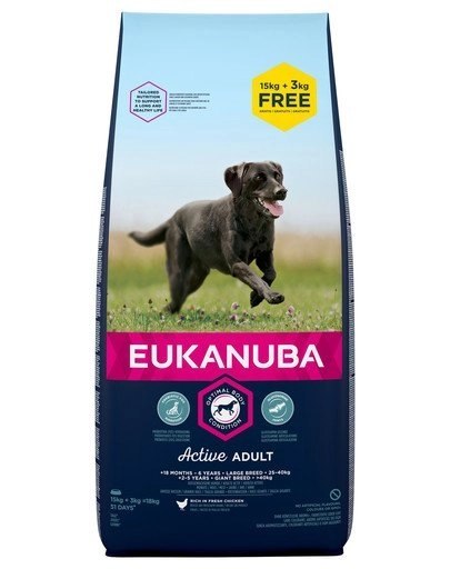 Eukanuba Adult Large Breed Chicken 18kg (15+3kg GRATIS) Eukanuba Adult Large Breed Chicken 18kg (15+3kg GRATIS)