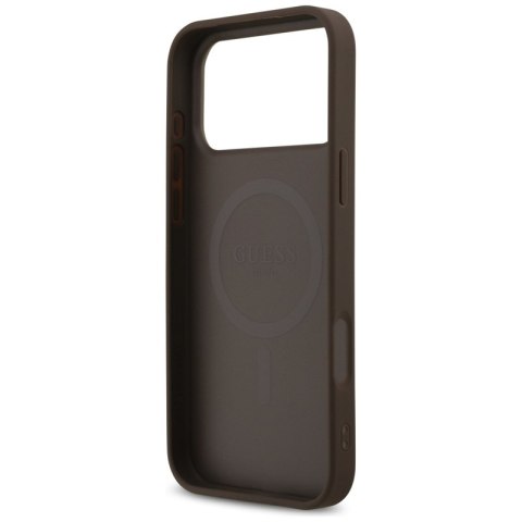 Guess 4G Printed Stripes MagSafe - Etui iPhone 17 Pro Max (brązowy) Guess 4G Printed Stripes MagSafe - Etui iPhone 17 Pro Max (brązowy)
