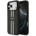 Guess 4G Printed Stripes MagSafe - Etui iPhone 17 Pro Max (czarny)