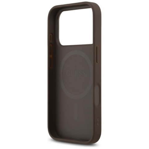 Guess 4G Printed Stripes MagSafe - Etui iPhone 17 Pro (brązowy) Guess 4G Printed Stripes MagSafe - Etui iPhone 17 Pro (brązowy)