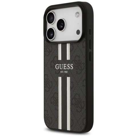 Guess 4G Printed Stripes MagSafe - Etui iPhone 17 Pro (czarny) Guess 4G Printed Stripes MagSafe - Etui iPhone 17 Pro (czarny)