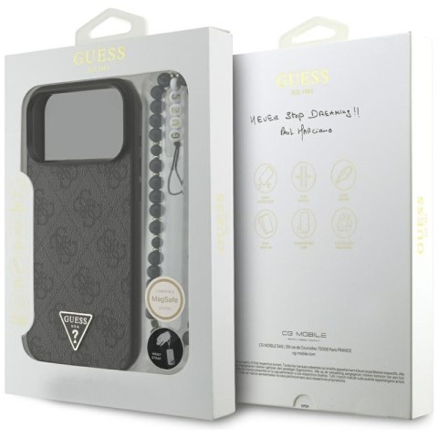 Guess 4G Strap Triangle Logo MagSafe - Etui do iPhone 17 Pro Max (czarny) Guess 4G Strap Triangle Logo MagSafe - Etui do iPhone 17 Pro Max (czarny)