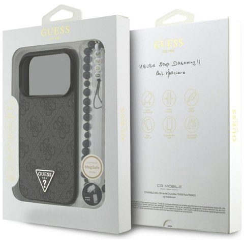 Guess 4G Strap Triangle Logo MagSafe - Etui do iPhone 17 Pro (czarny) Guess 4G Strap Triangle Logo MagSafe - Etui do iPhone 17 Pro (czarny)
