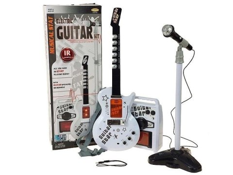 Gitara z mikrofonem i głośnikami Gitara z mikrofonem i głośnikami