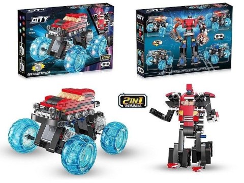 Klocki auto-robot ze światłem MIX
