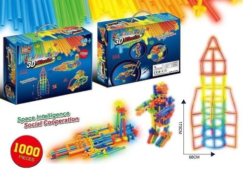 Klocki słomki fluo 1000el Klocki słomki fluo 1000el