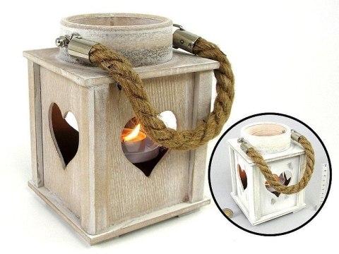 Lampion na tealight drewniany 12x16x12cm MIX Lampion na tealight drewniany 12x16x12cm MIX