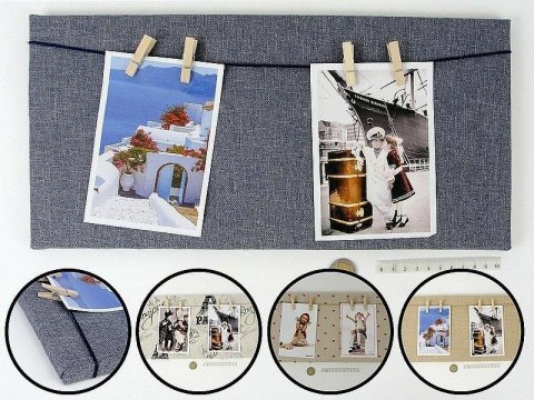Ramka foto materiałowa z klamerkami MIX Ramka foto materiałowa z klamerkami MIX