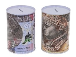 Skarbonka metalowa banknoty złoty polski MIX
