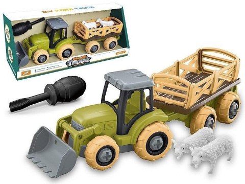 Traktor do skręcania z przyczepą 30x9x11,5cm Traktor do skręcania z przyczepą 30x9x11,5cm