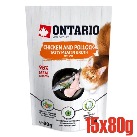 ONTARIO saszetka Kurczak i dorsz w rosole opak. 15x80g (213-30320) ONTARIO saszetka Kurczak i dorsz w rosole opak. 15x80g (213-30320)