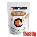 ONTARIO saszetka tuńczyk i łosoś w rosole opak. 15x80g (213-30730)