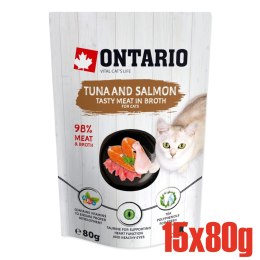 ONTARIO saszetka tuńczyk i łosoś w rosole opak. 15x80g (213-30730)