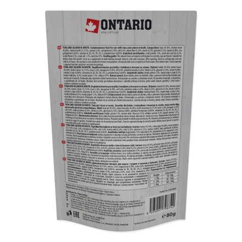 ONTARIO saszetka tuńczyk i łosoś w rosole opak. 15x80g (213-30730) ONTARIO saszetka tuńczyk i łosoś w rosole opak. 15x80g (213-30730)