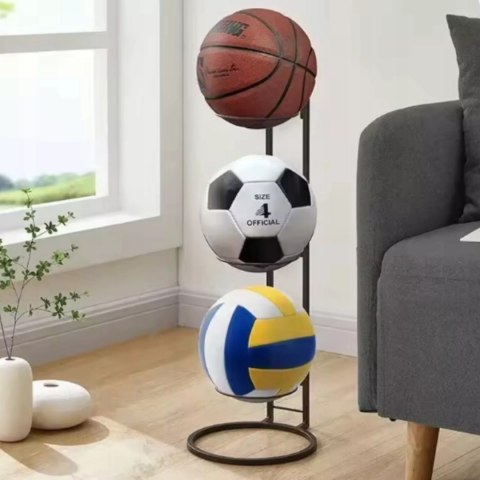 Pionowy stojak na 3 piłki organizer metalowy stojący 254 Pionowy stojak na 3 piłki organizer metalowy stojący 254