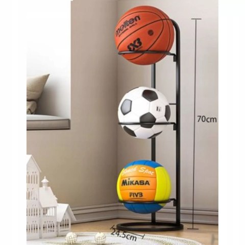 Pionowy stojak na 3 piłki organizer metalowy stojący 254 Pionowy stojak na 3 piłki organizer metalowy stojący 254