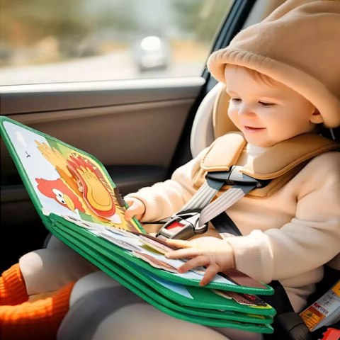 Sensoryczna filcowa książeczka dla dzieci farma zwierzątka na rzepy Montessori Sensoryczna filcowa książeczka dla dzieci farma zwierzątka na rzepy Montessori