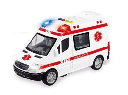 Ambulans z otwieranymi drzwiami światło, dźwięk