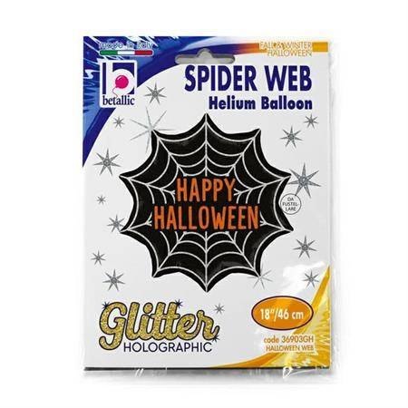 Balon Foliowy Halloween Sieć Pająka holo 46 cm Balon Foliowy Halloween Sieć Pająka holo 46 cm