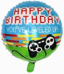 Balon Foliowy Happy Birthday Game On Kontroler 46 cm