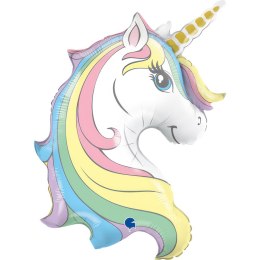 Balon foliowy Głowa Jednorożca Macaron Pastelowy 81 cm