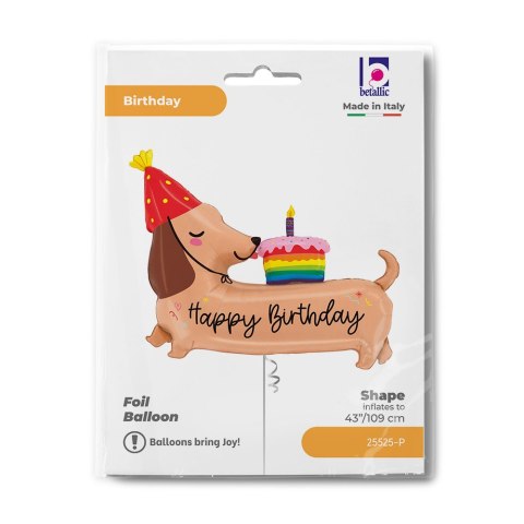 Balon foliowy „Happy BDay" Jamnik 94 cm Balon foliowy „Happy BDay" Jamnik 94 cm