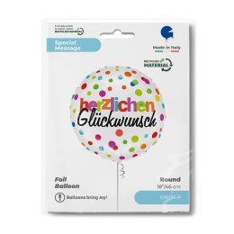 Balon foliowy Herzlichen Glückwunsch 35 cm
