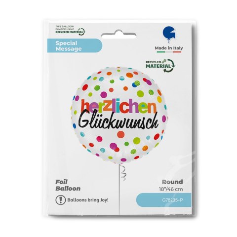 Balon foliowy Herzlichen Glückwunsch 35 cm Balon foliowy Herzlichen Glückwunsch 35 cm