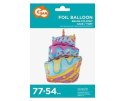 Balon foliowy TORT różowy, mix 77 cm