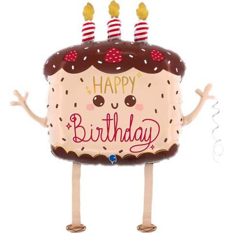 Balon foliowy chodzący Tort Urodzinowy Kawaii 69 cm Balon foliowy chodzący Tort Urodzinowy Kawaii 69 cm
