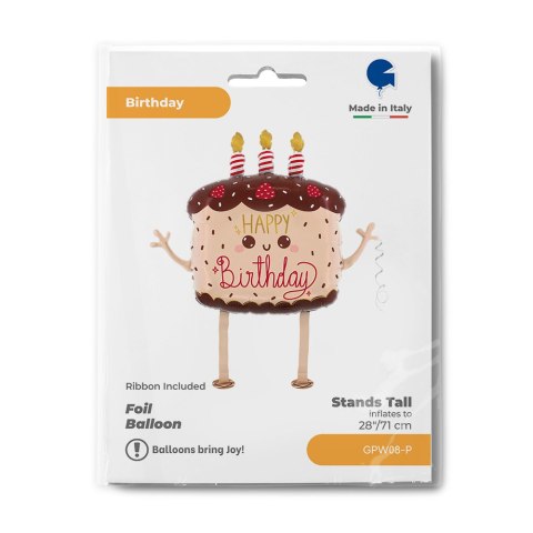 Balon foliowy chodzący Tort Urodzinowy Kawaii 69 cm Balon foliowy chodzący Tort Urodzinowy Kawaii 69 cm