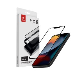 Crong 3D Armour Glass - Szkło hartowane iPhone 16e / iPhone 14 / iPhone 13 / iPhone 13 Pro + ramka instalacyjna