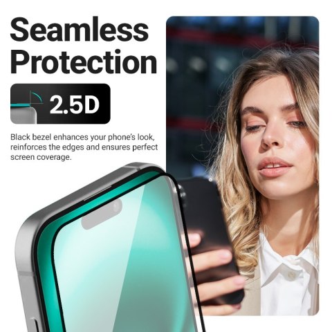 Crong 3D Armour Glass - Szkło hartowane iPhone 16e / iPhone 14 / iPhone 13 / iPhone 13 Pro + ramka instalacyjna Crong 3D Armour Glass - Szkło hartowane iPhone 16e / iPhone 14 / iPhone 13 / iPhone 13 Pro + ramka instalacyjna