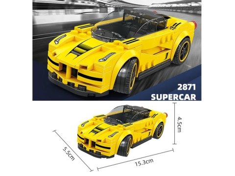 Klocki techniczne Sportowe auto ŻÓŁTE 143-elementy + naklejki ZA5742 Klocki techniczne Sportowe auto ŻÓŁTE 143-elementy + naklejki ZA5742